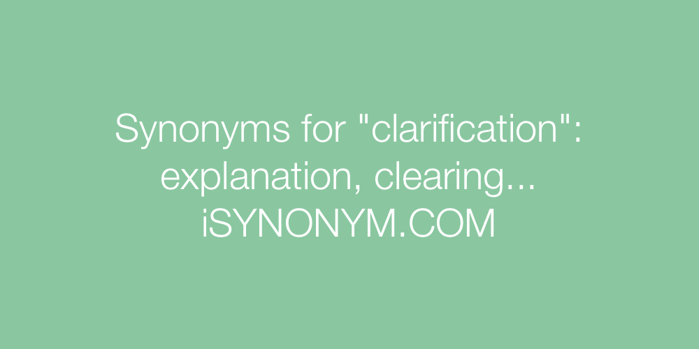 Synonyms clarification