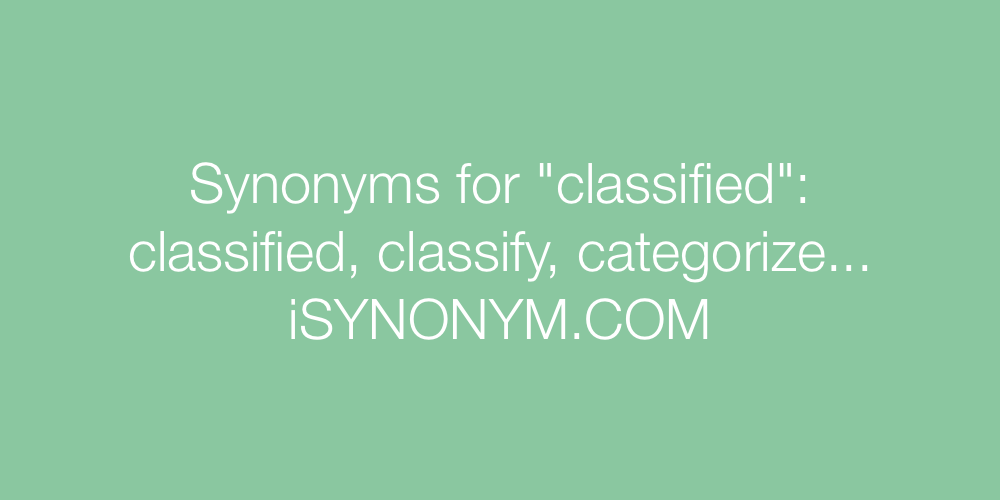 Synonyms classified