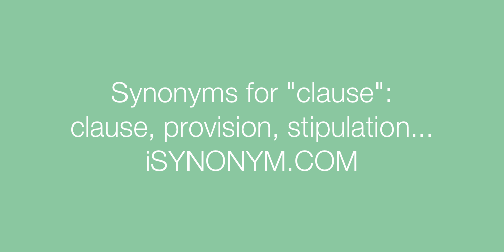 Synonyms clause