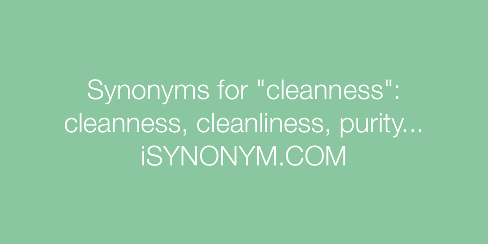 Synonyms cleanness
