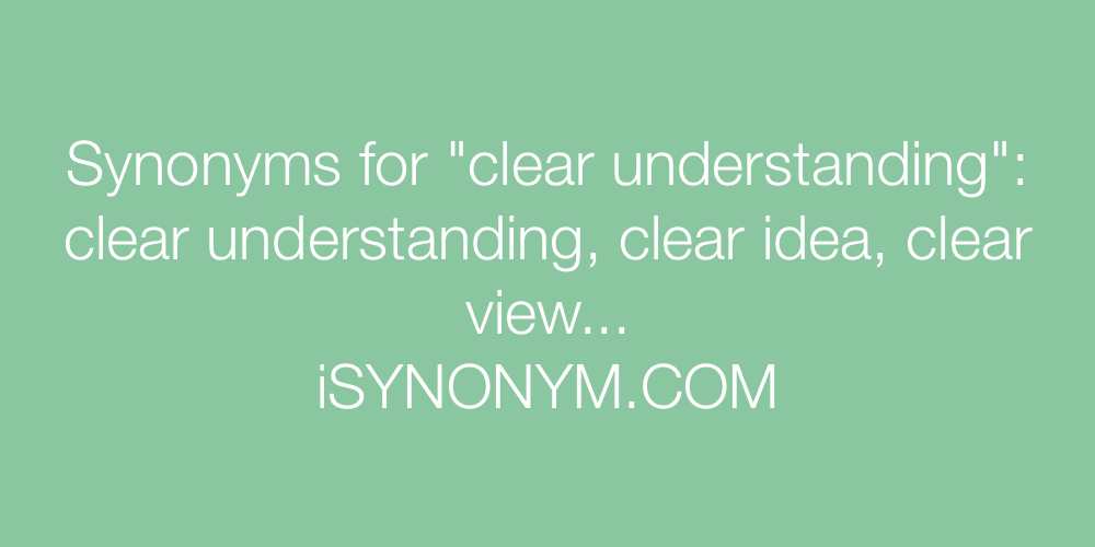 Synonyms clear understanding