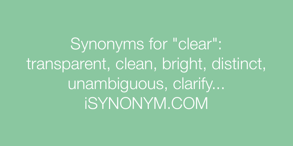 Synonyms clear