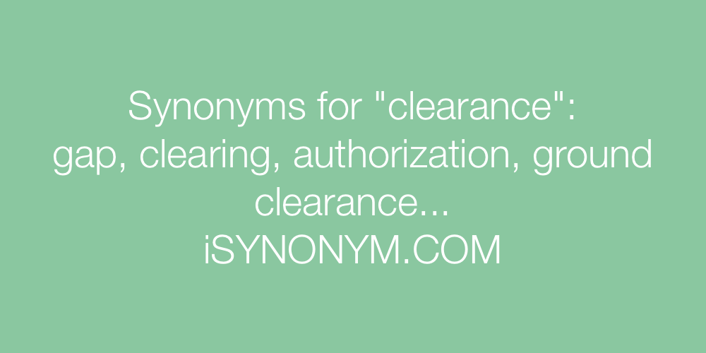 Synonyms clearance