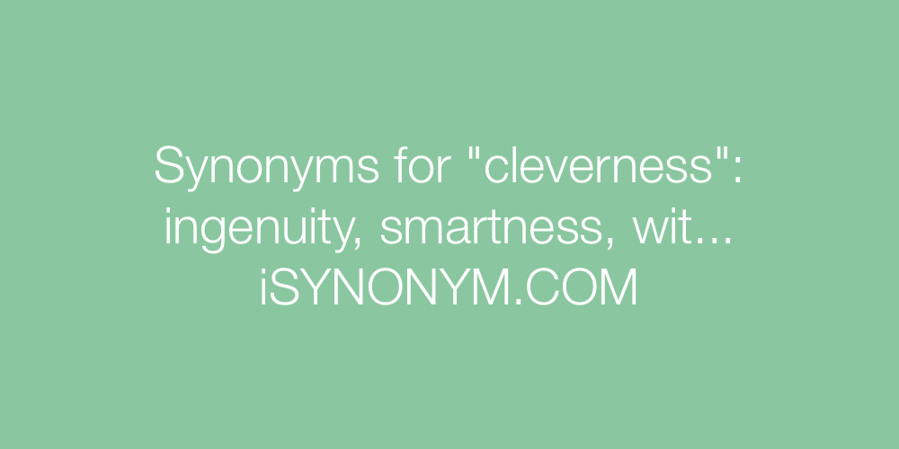 Synonyms cleverness