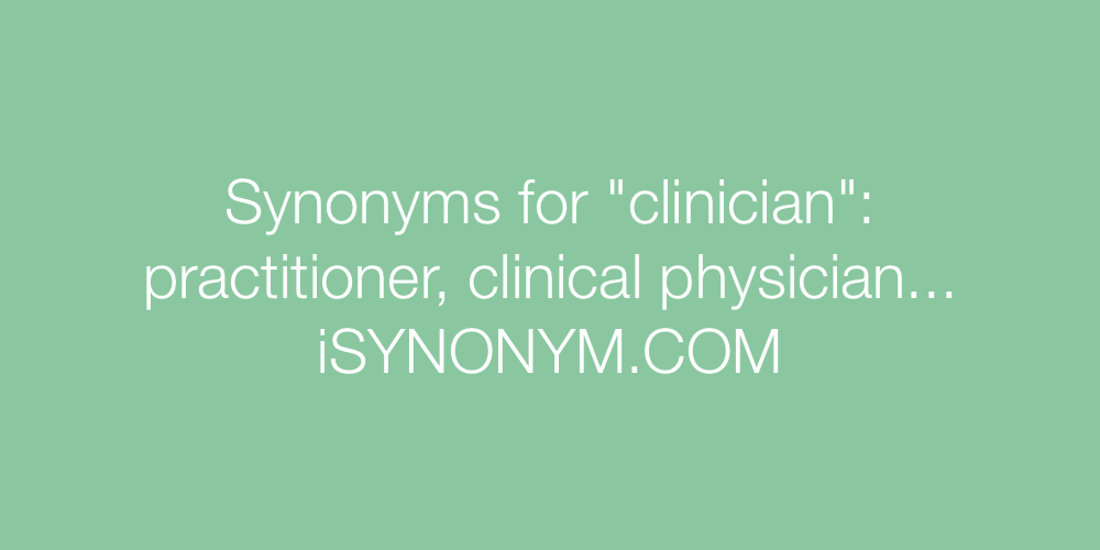 Synonyms clinician