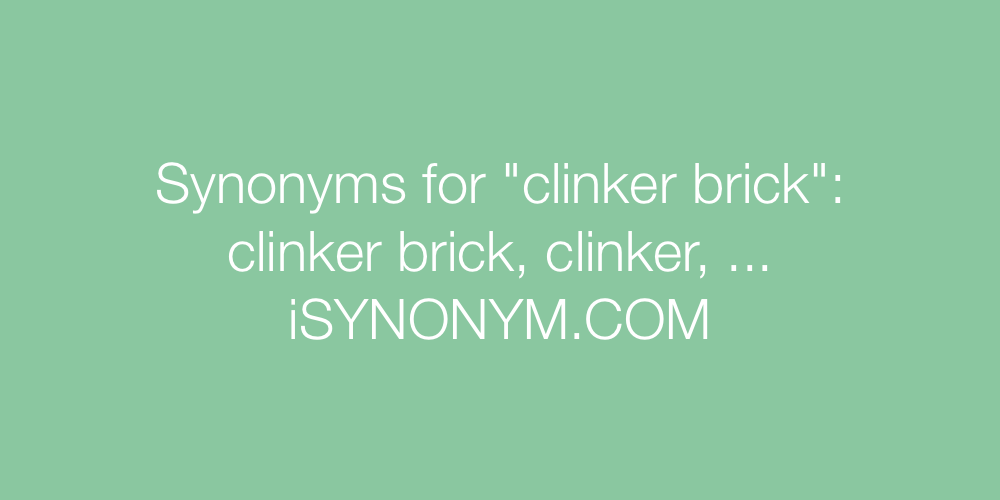 Synonyms clinker brick