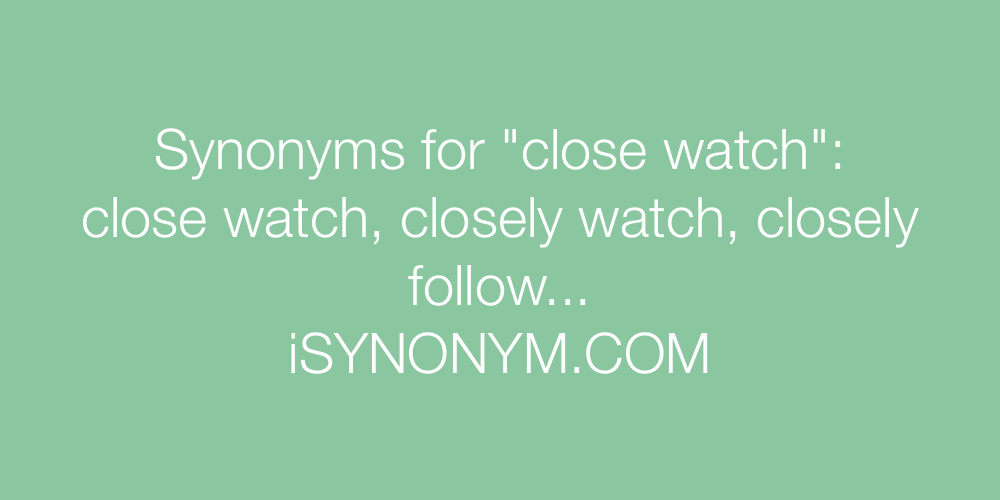 Synonyms close watch