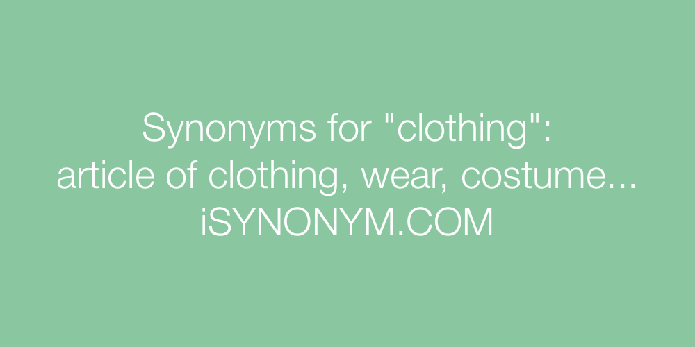 Synonyms clothing