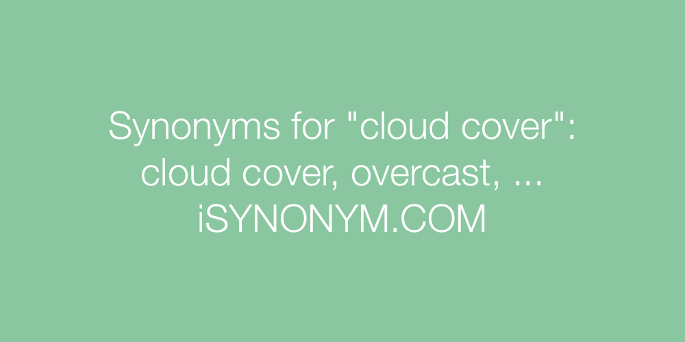 Synonyms cloud cover