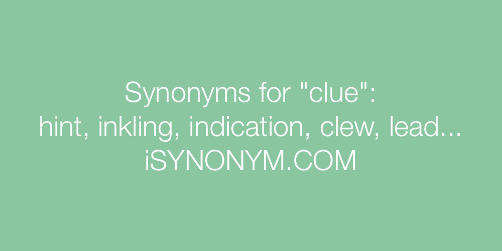 Synonyms clue