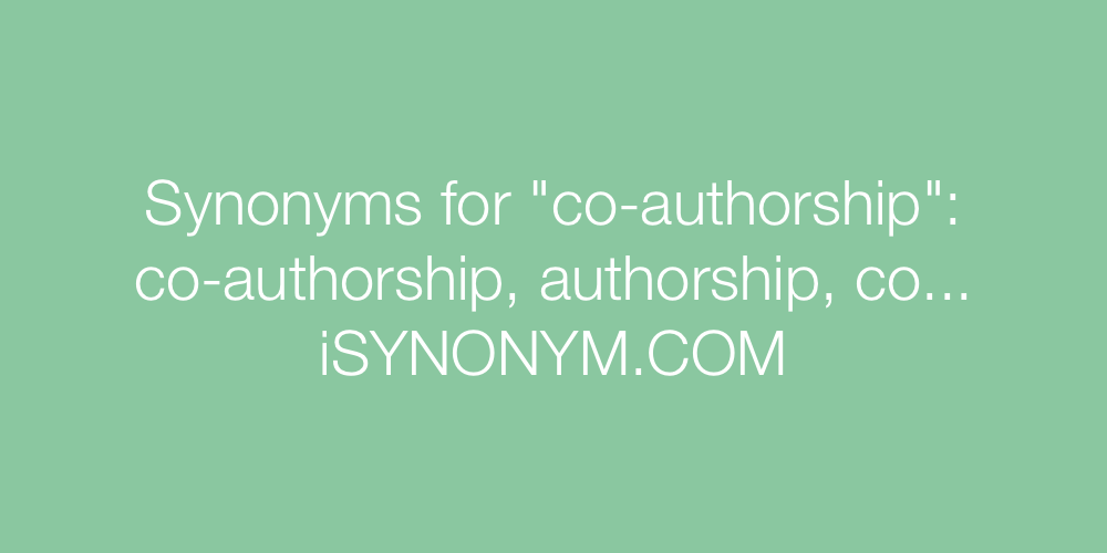 Synonyms co-authorship