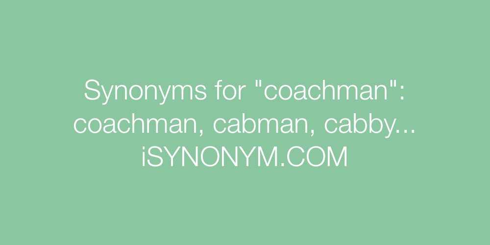 Synonyms coachman