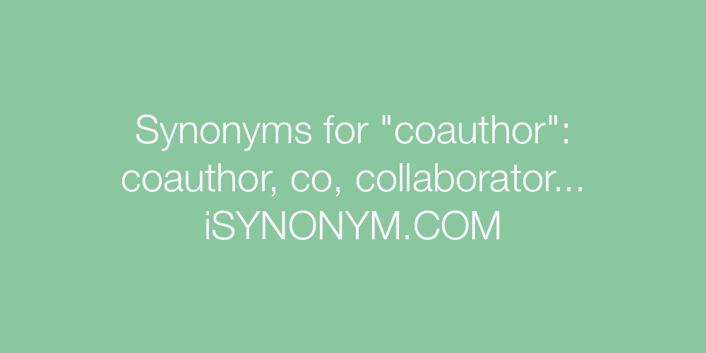 Synonyms coauthor
