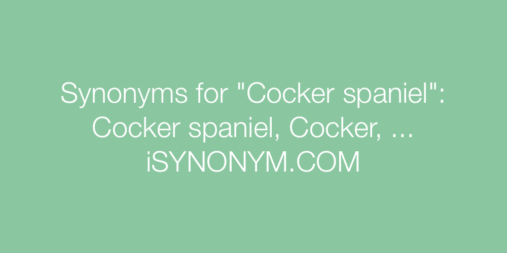 Synonyms Cocker spaniel