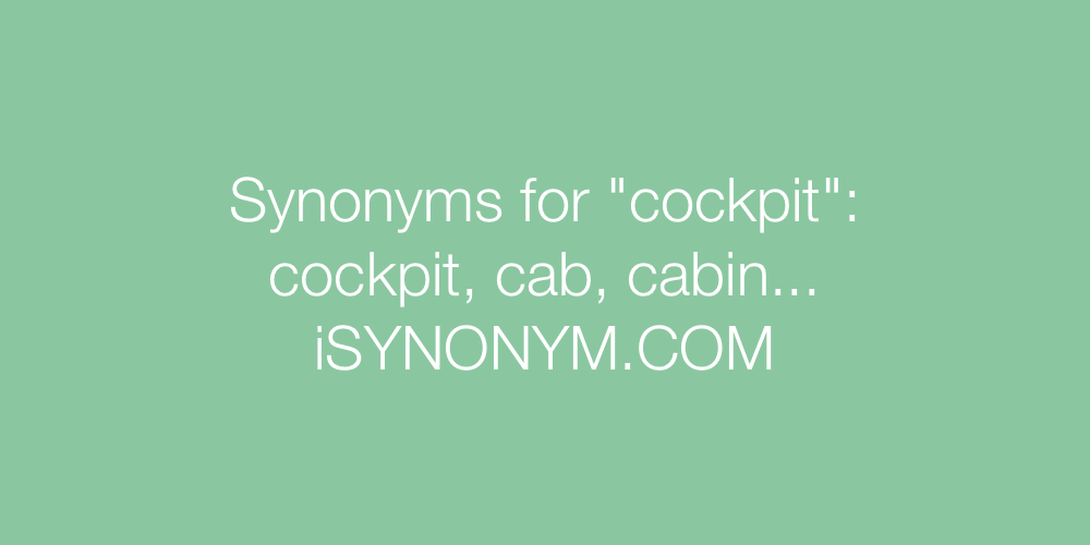 Synonyms cockpit
