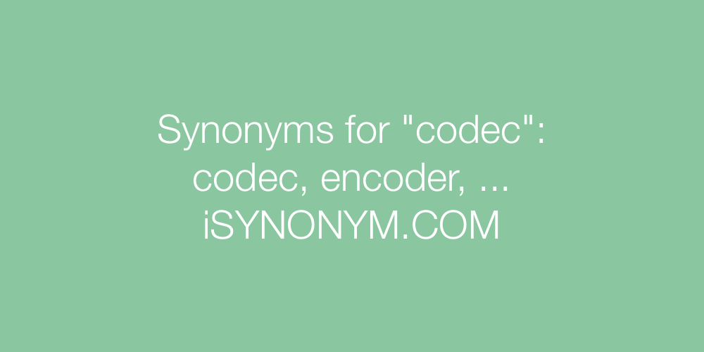 Synonyms codec
