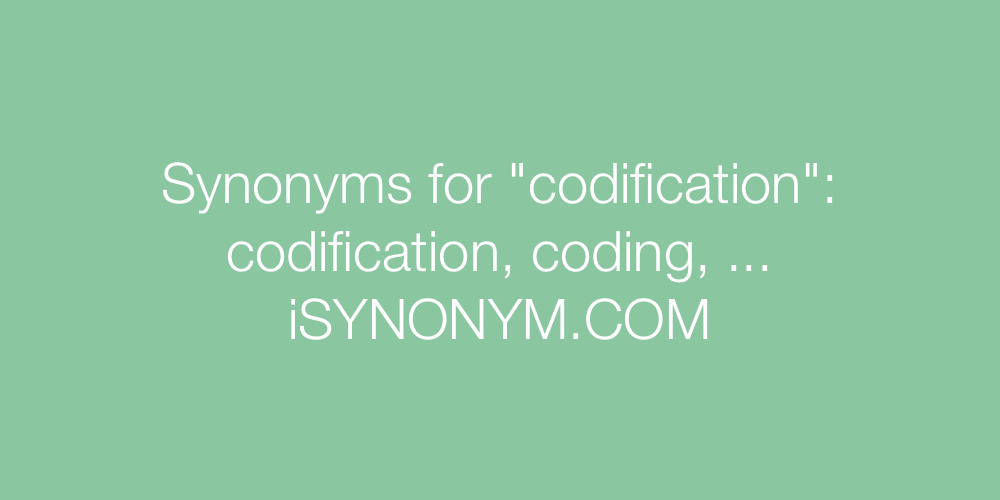 Synonyms codification