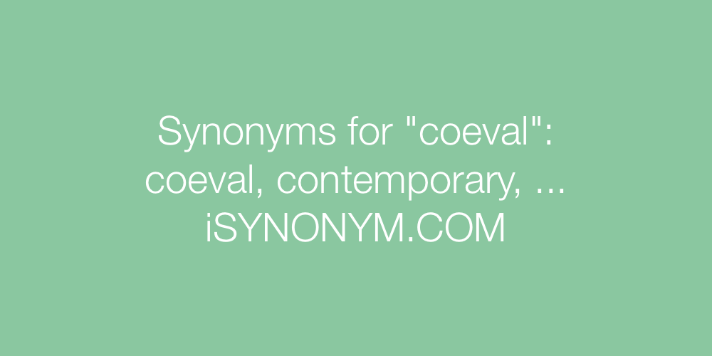 Synonyms coeval