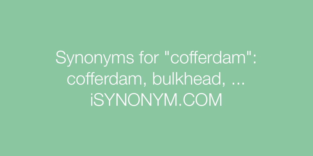 Synonyms cofferdam