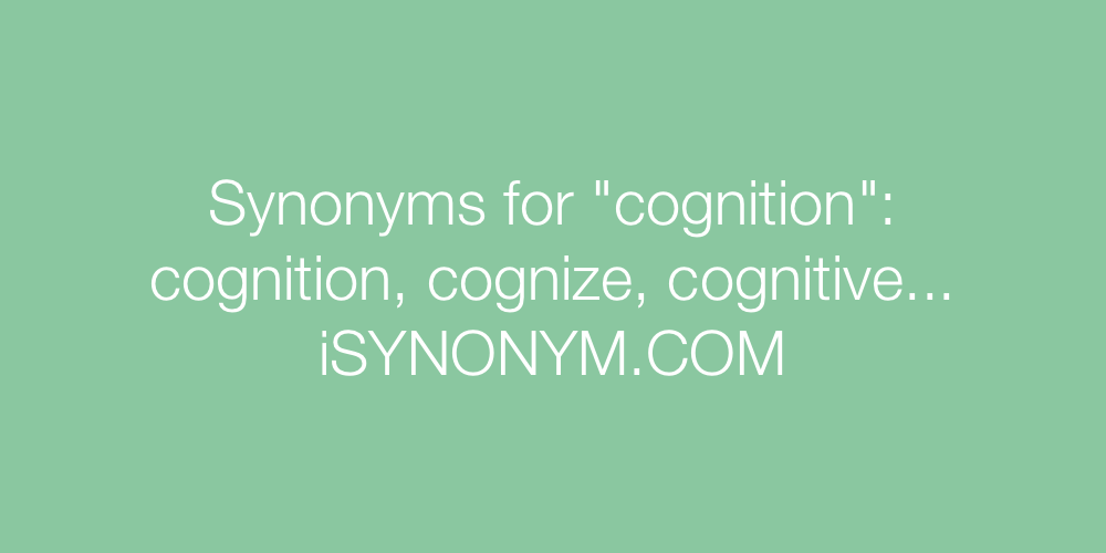 Synonyms cognition