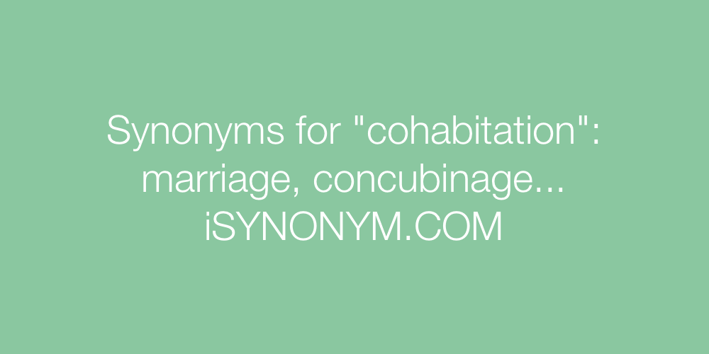 Synonyms cohabitation