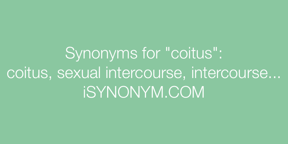 Synonyms coitus