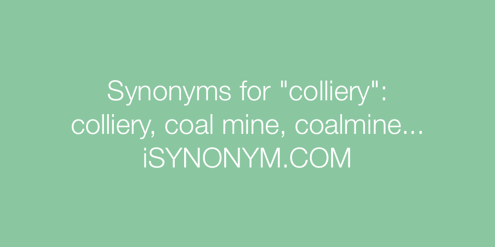 Synonyms colliery