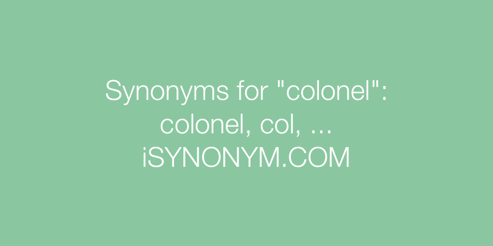 Synonyms colonel
