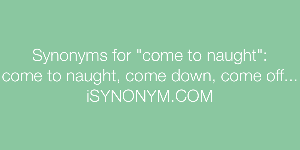 Synonyms come to naught