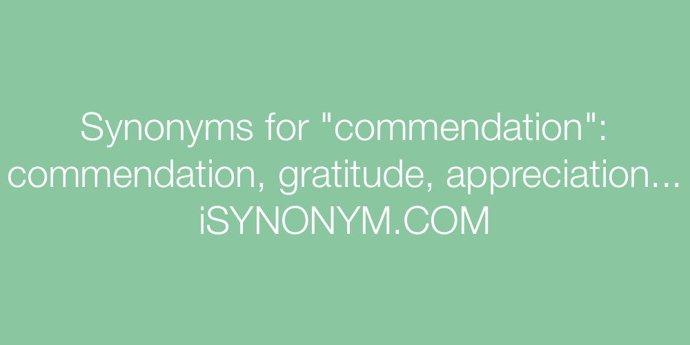 Synonyms commendation