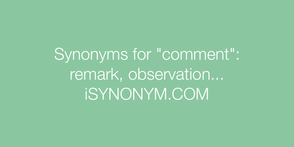 Synonyms comment