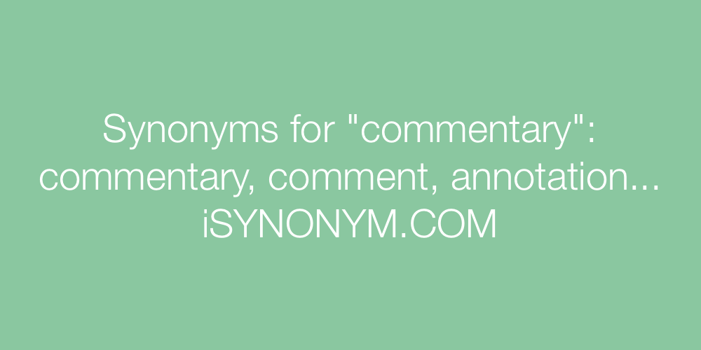 Synonyms commentary