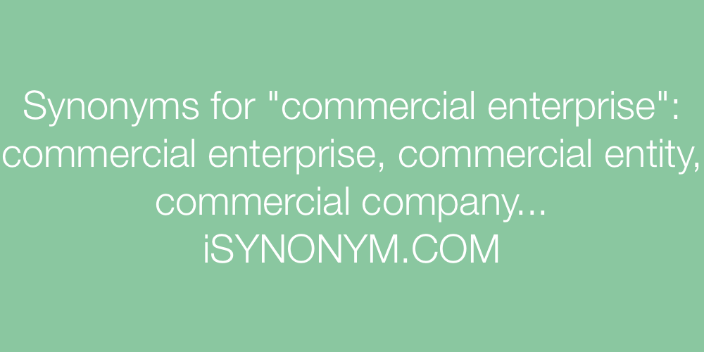 Synonyms commercial enterprise