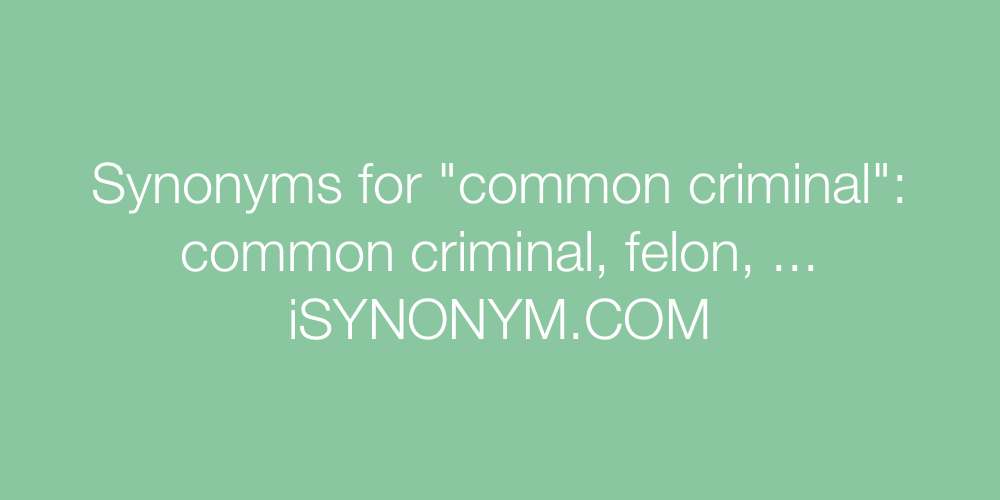 Synonyms common criminal