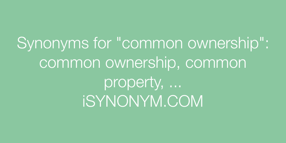Synonyms common ownership