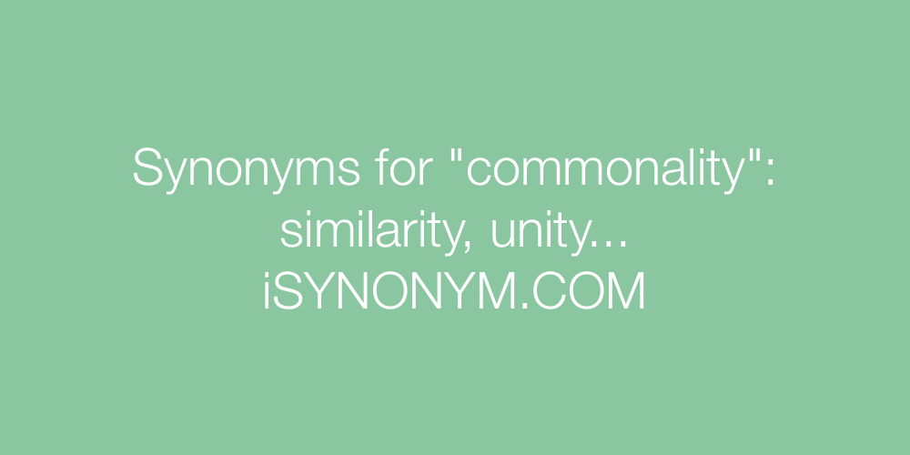 Synonyms commonality