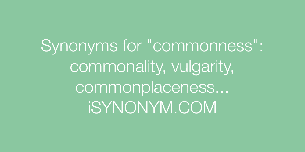 Synonyms commonness