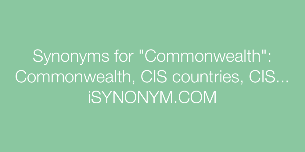Synonyms Commonwealth