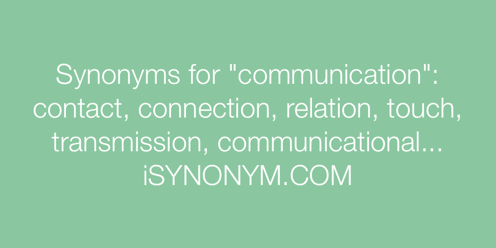 Synonyms communication