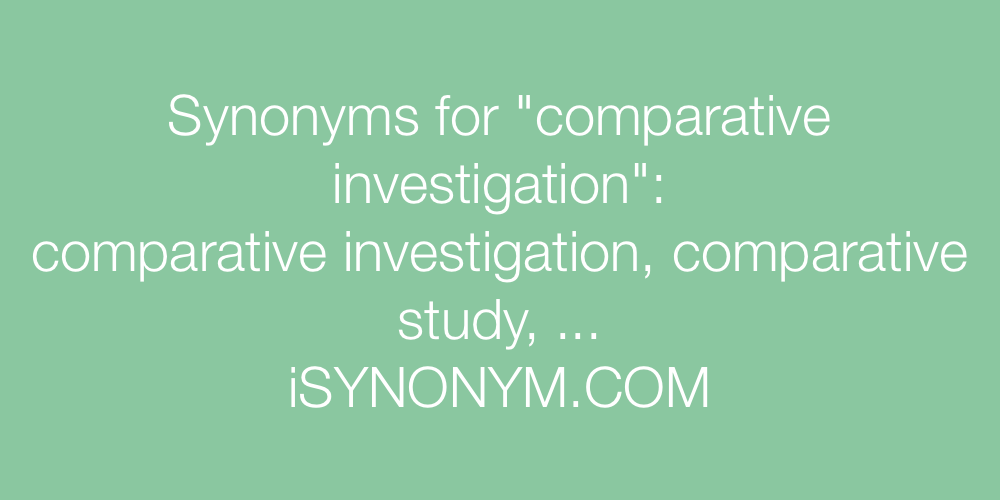Synonyms comparative investigation