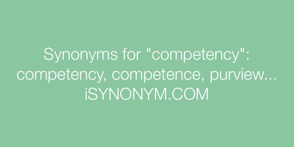 Synonyms competency