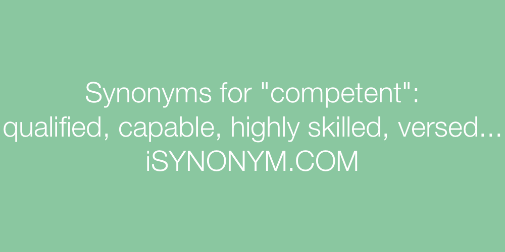 Synonyms competent