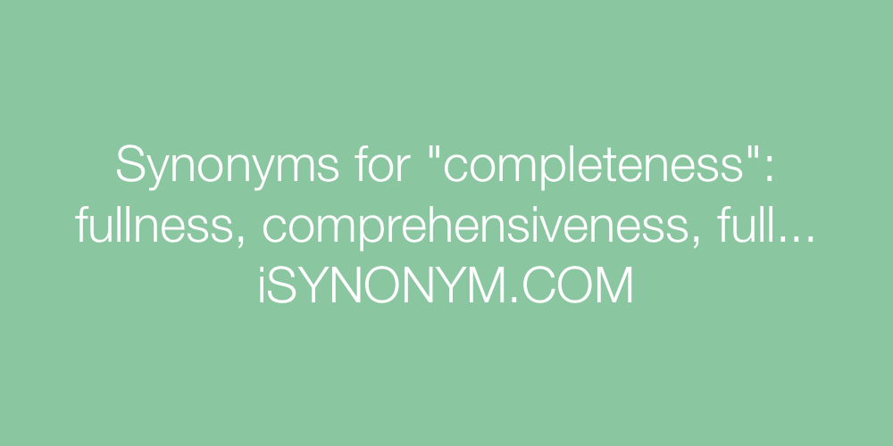 Synonyms completeness