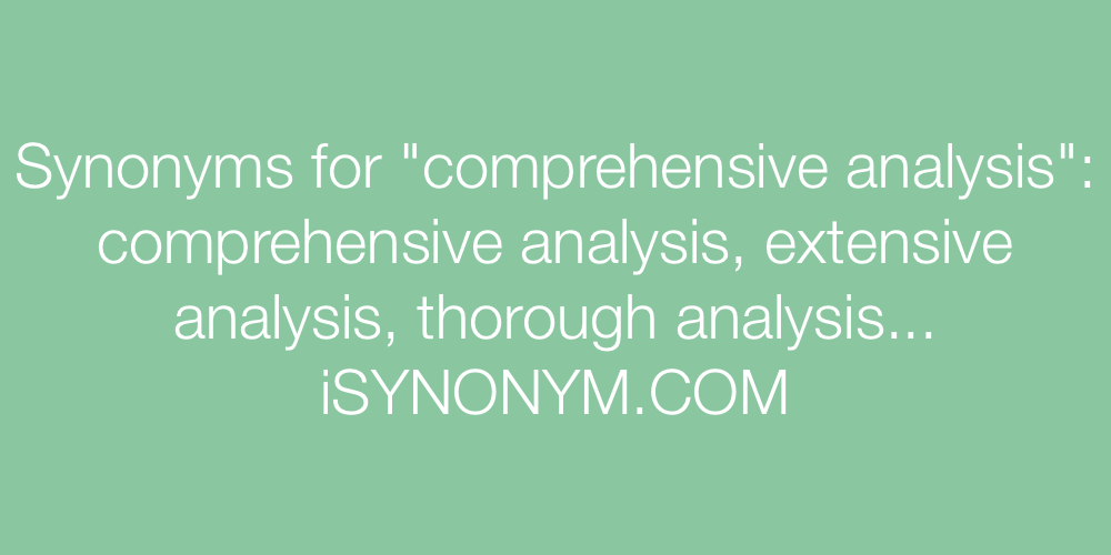 Synonyms comprehensive analysis