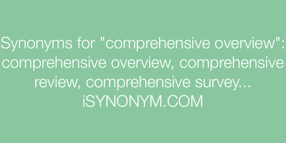Synonyms comprehensive overview