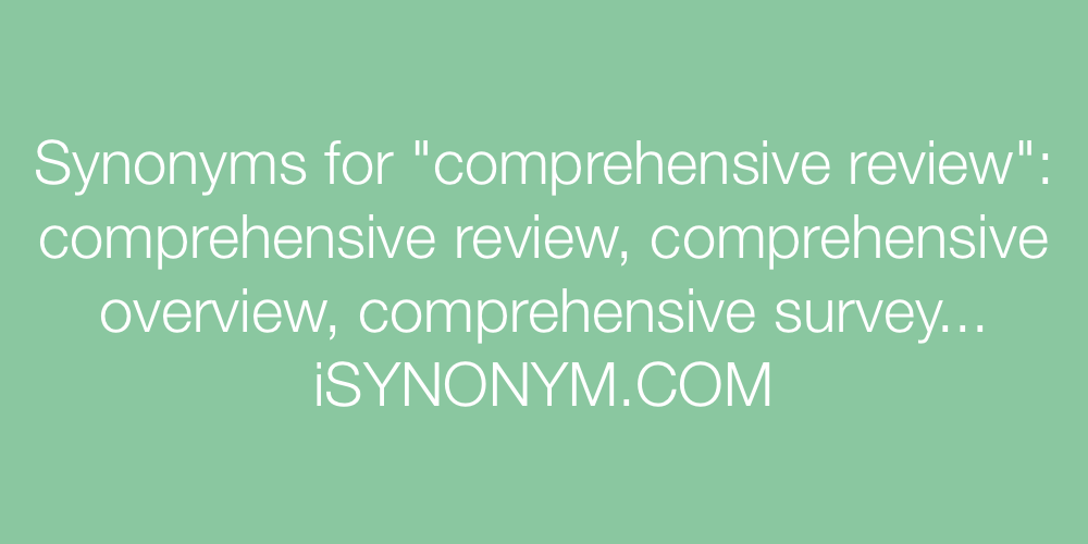 Synonyms comprehensive review