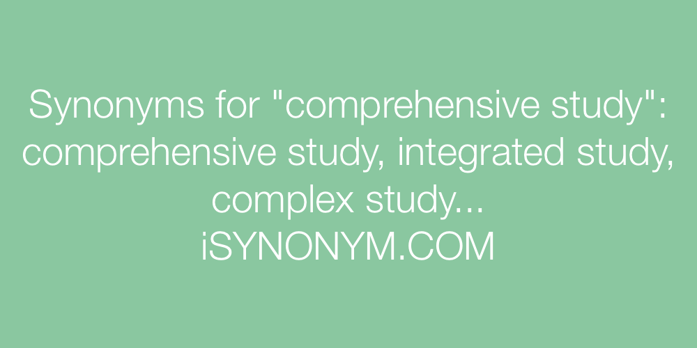 Synonyms comprehensive study