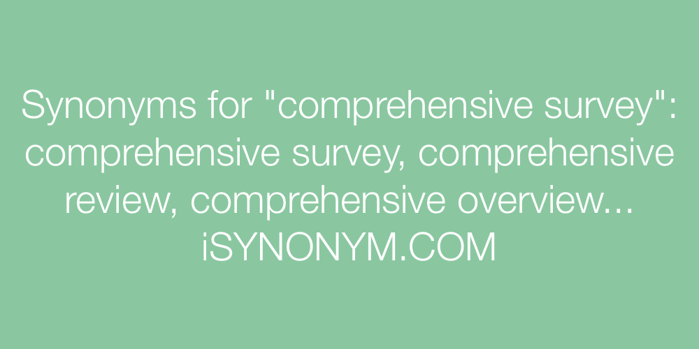 Synonyms comprehensive survey