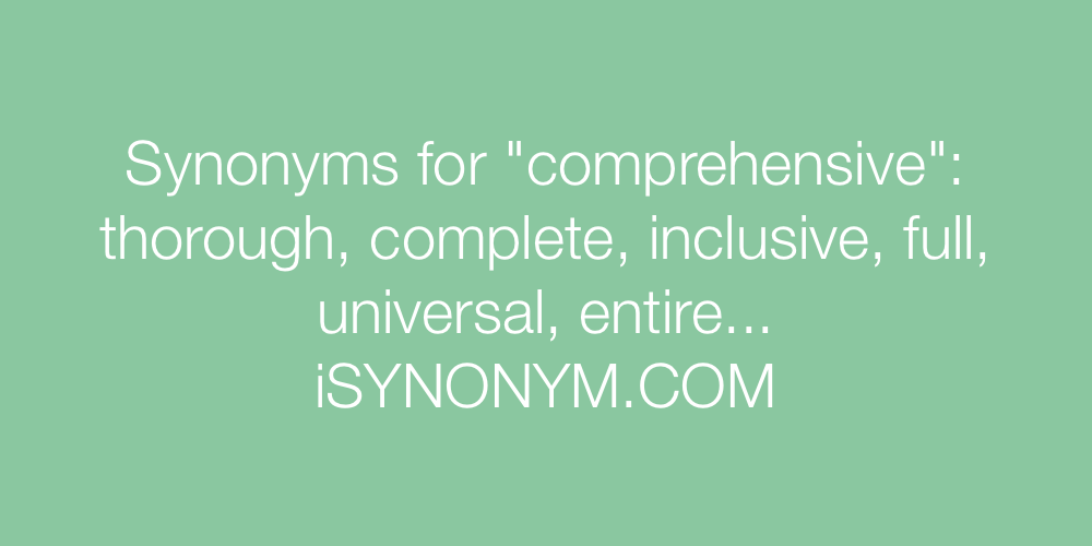 Synonyms comprehensive