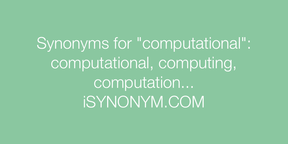 Synonyms computational